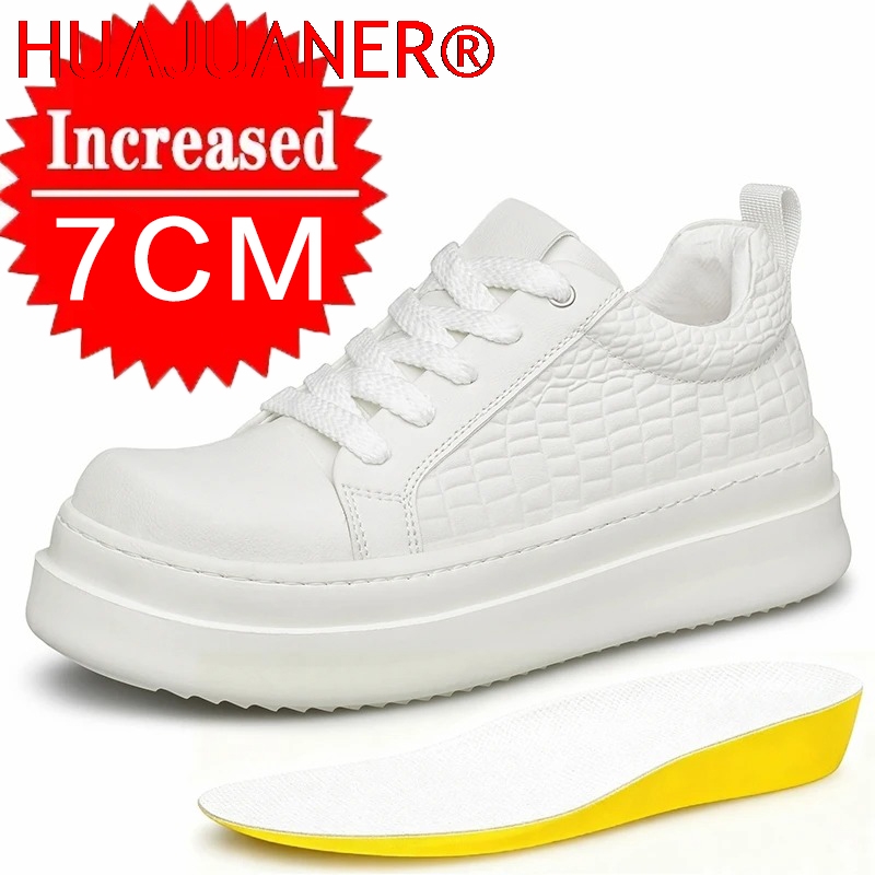 Men'S Shoes Height Increase - Men's Leather Elevator Shoes 7cm Hidden
