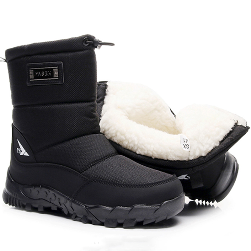 Men'S Shoes Zipper - Warm Winter Plush Snow Boots Men