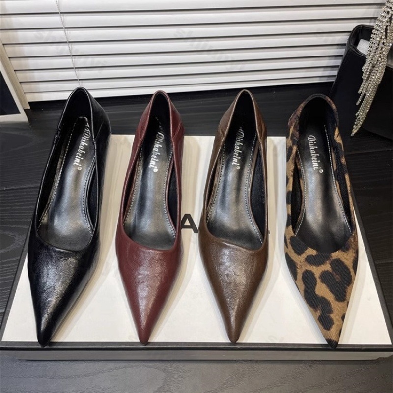 Dress Shoe Pointed - Women's High Heels Patent Leather Pointed