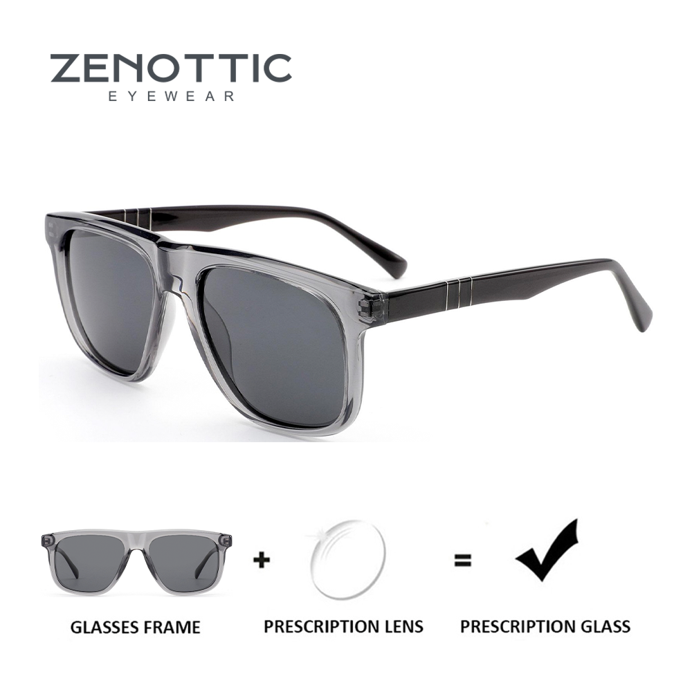 Men Shoes Zegna - ZENOTTIC Trend Acetate Polarized Square Prescription