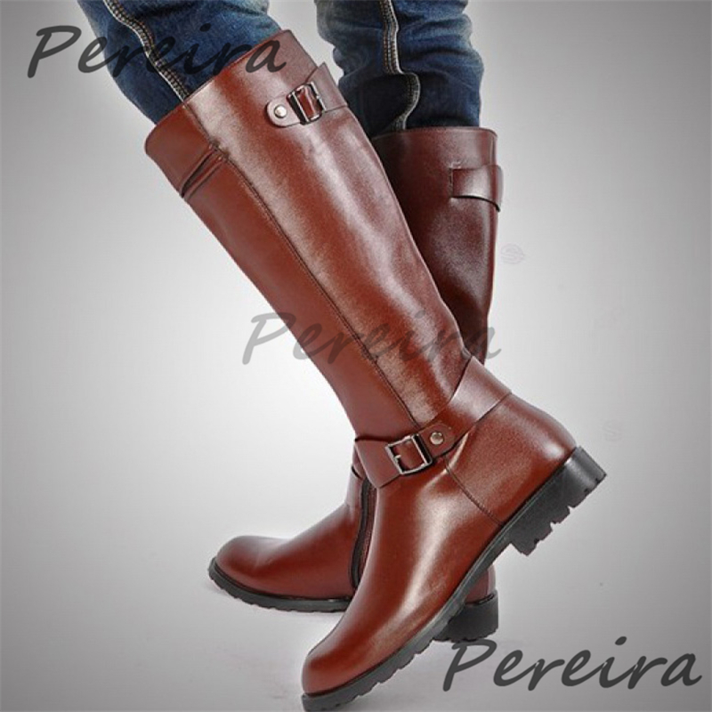 Autumn Winter Retro Knee High  - Men'S Shoes Zipper ulasan dan harga