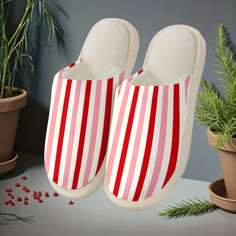 Red Pink Stripes Luxury Plush  - Men Shoes Red ulasan dan harga