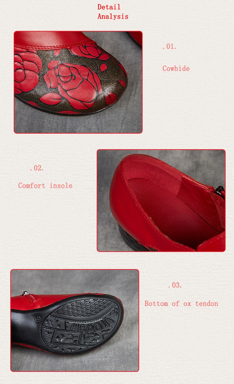 Women's Genuine Leather Ethnic - Men Shoes Red ulasan dan harga