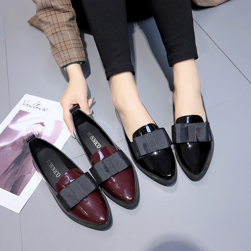 Black/ Wine Red Patent Leather - Dress Shoe Pointed ulasan dan harga
