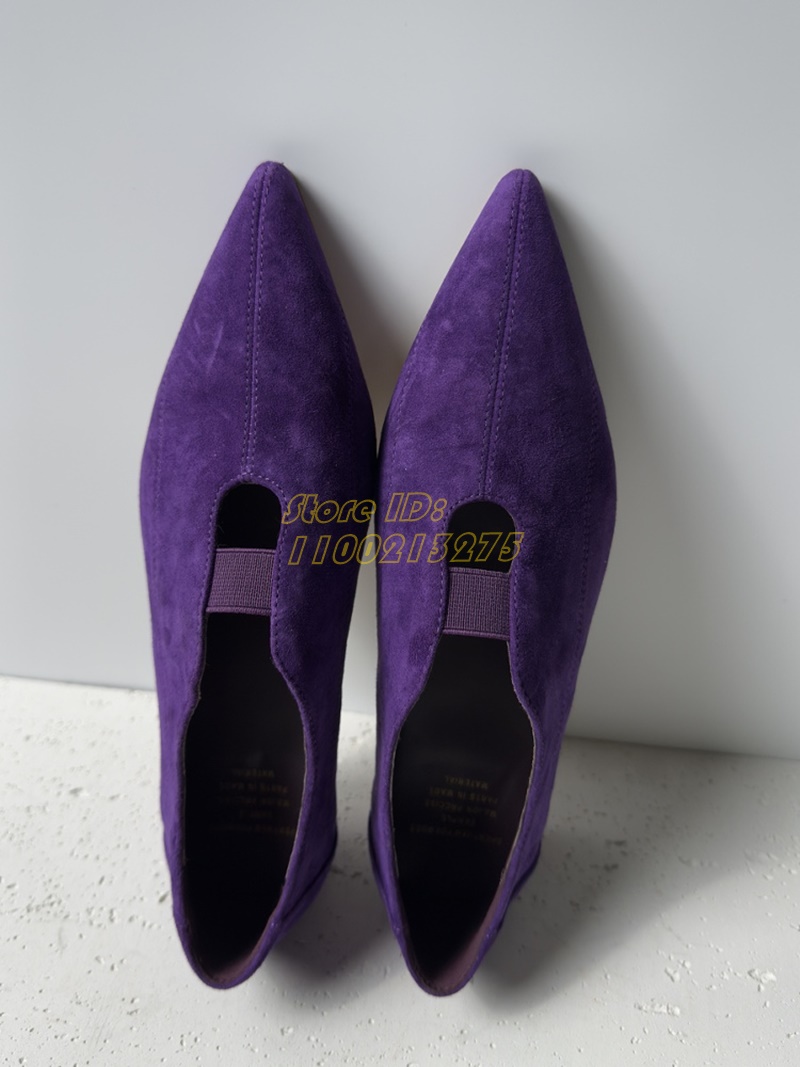 Purple Suede Pointy Toe Pumps  - Dress Shoe Pointed ulasan dan harga