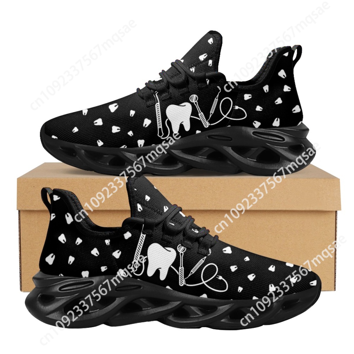 Black and White Teeth Medical  - Men'S Shoes Black And White ulasan dan harga