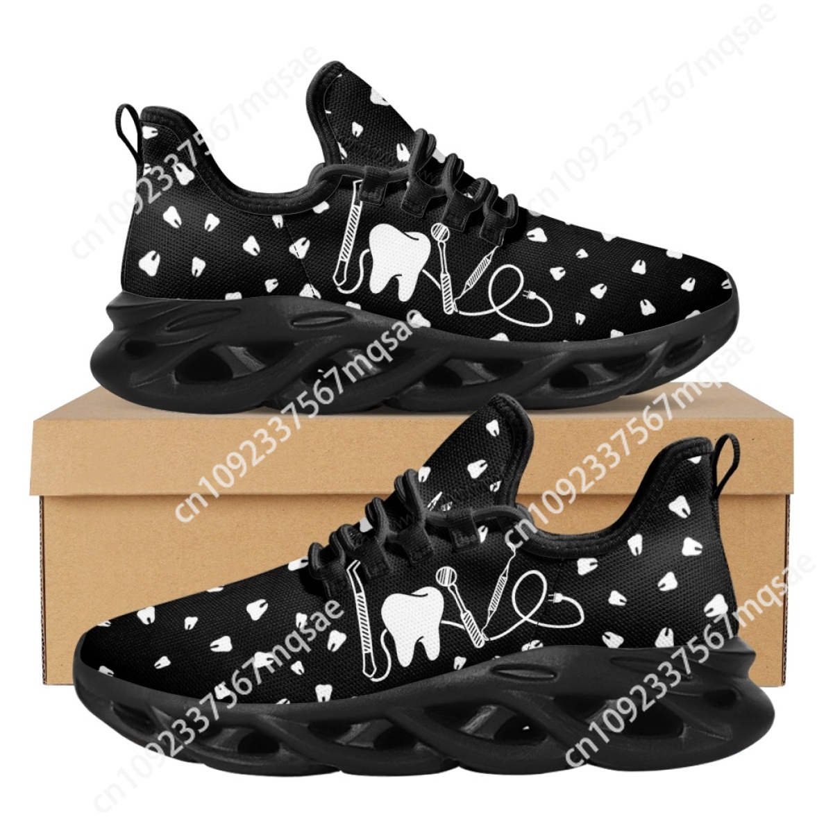 Black and White Teeth Medical  - Men'S Shoes Black And White ulasan dan harga