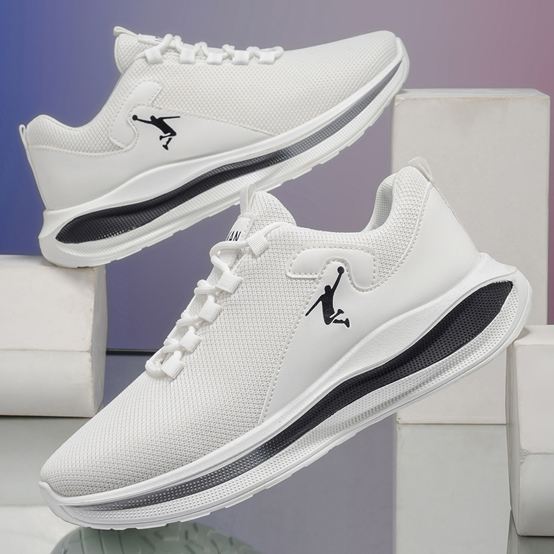 Men Running Sneakers Light Cus - Men'S Shoes Black And White ulasan dan harga