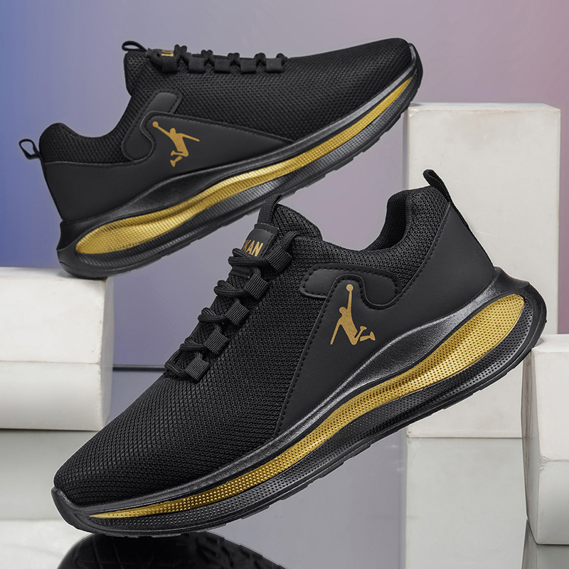 Men Running Sneakers Light Cus - Men'S Shoes Black And White ulasan dan harga