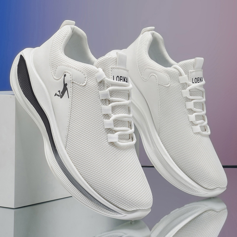 Men Running Sneakers Light Cus - Men'S Shoes Black And White ulasan dan harga