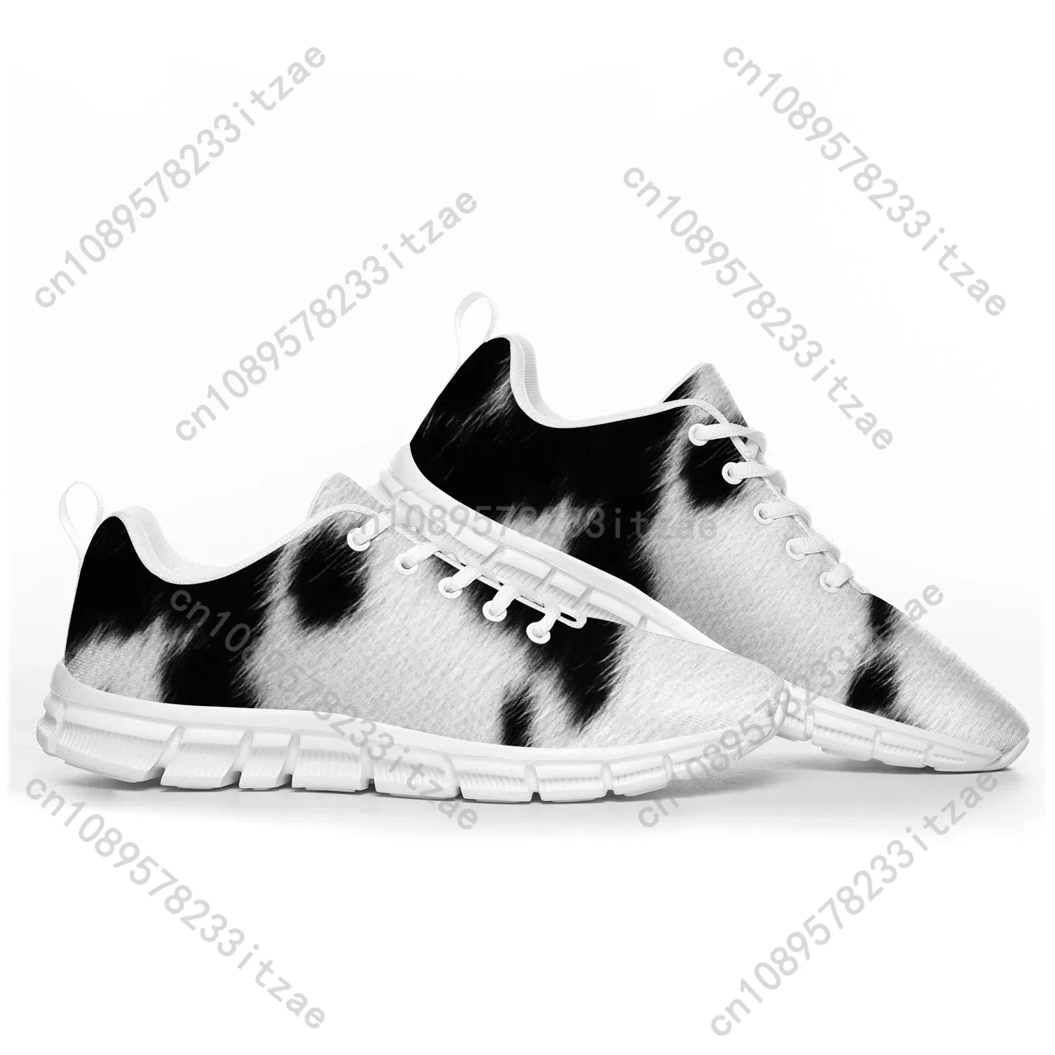Cow Print 3D Pattern Sports Sh - Men'S Shoes Black And White ulasan dan harga