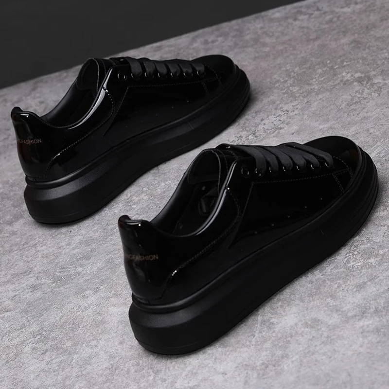 Brand Men's Shoes Black Glossy - Men'S Shoes Black And White ulasan dan harga
