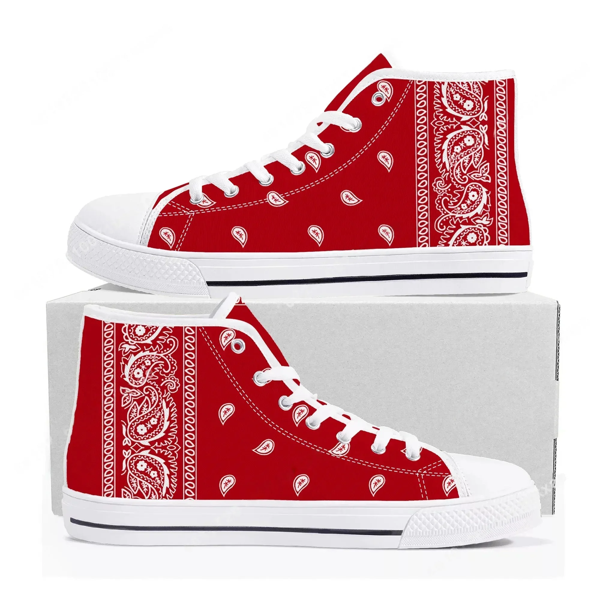 Bandana Paisley High Top Sneak - Men'S Shoes Black And White ulasan dan harga