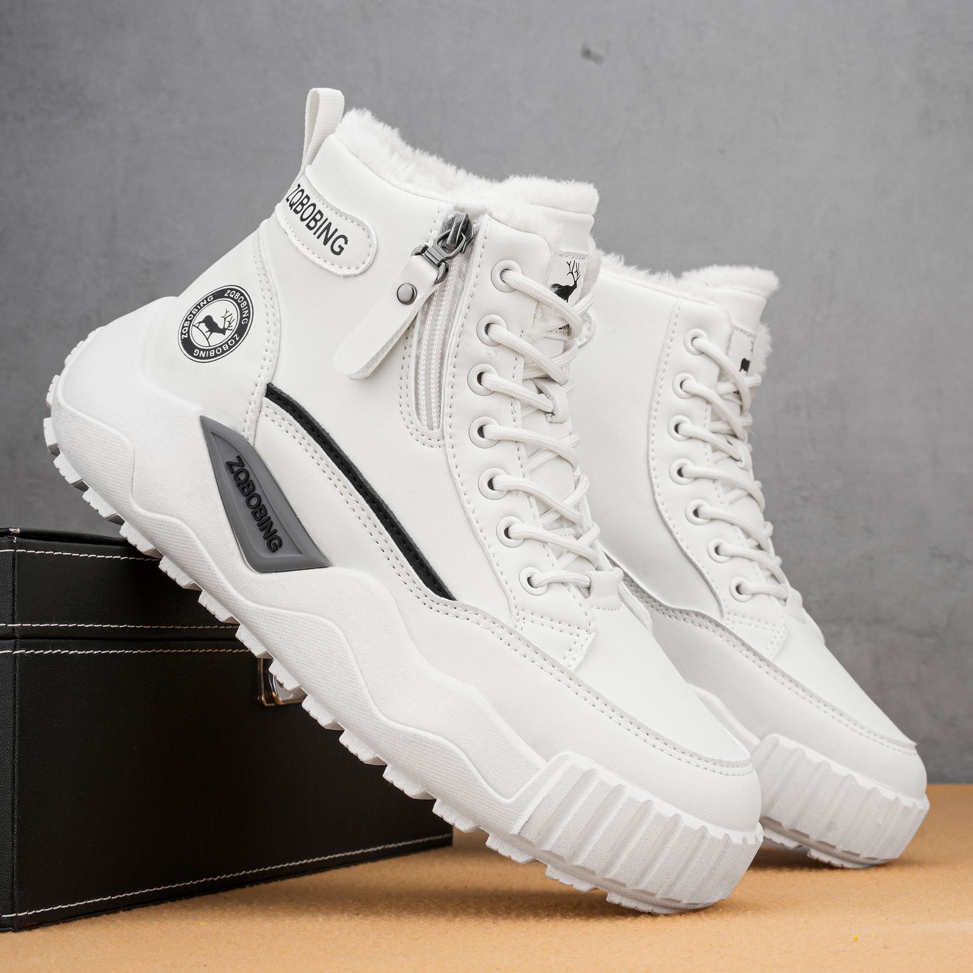 Men's Winter High Top Plush Wa - Men'S Shoes Zipper ulasan dan harga