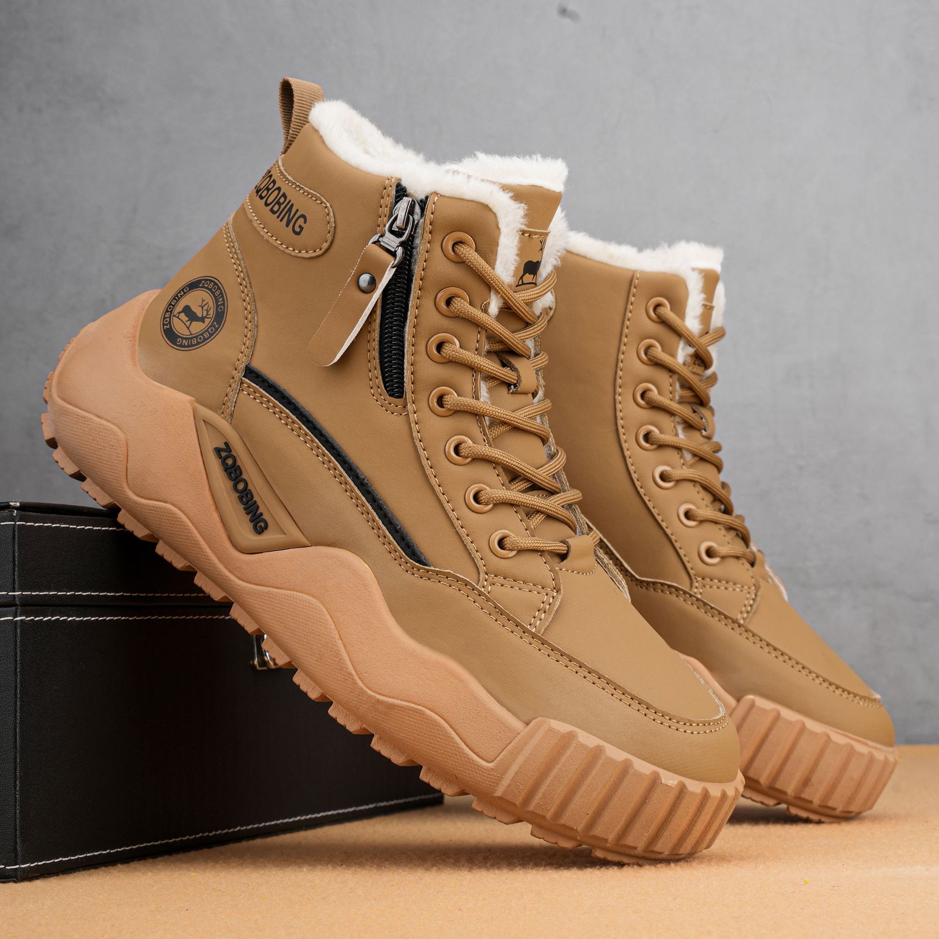Men's Winter High Top Plush Wa - Men'S Shoes Zipper ulasan dan harga