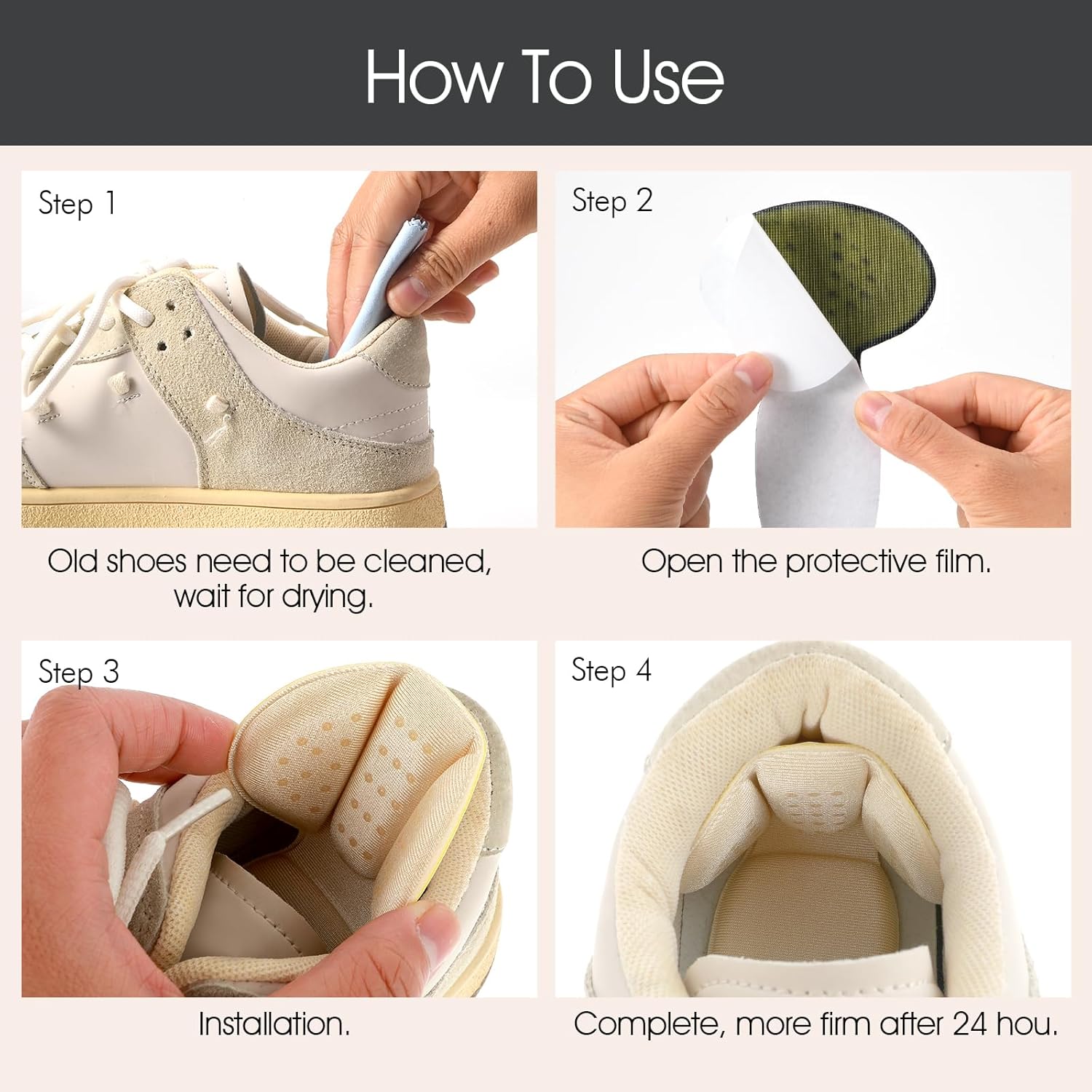 2 Pcs Beige Adhesive Heel Cush - Men'S Shoes Grip ulasan dan harga