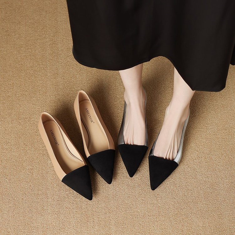 French ladies' high-heeled sho - Dress Shoe Pointed ulasan dan harga
