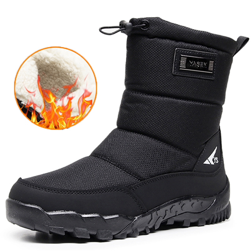 Warm Winter Plush Snow Boots M - Men'S Shoes Zipper ulasan dan harga