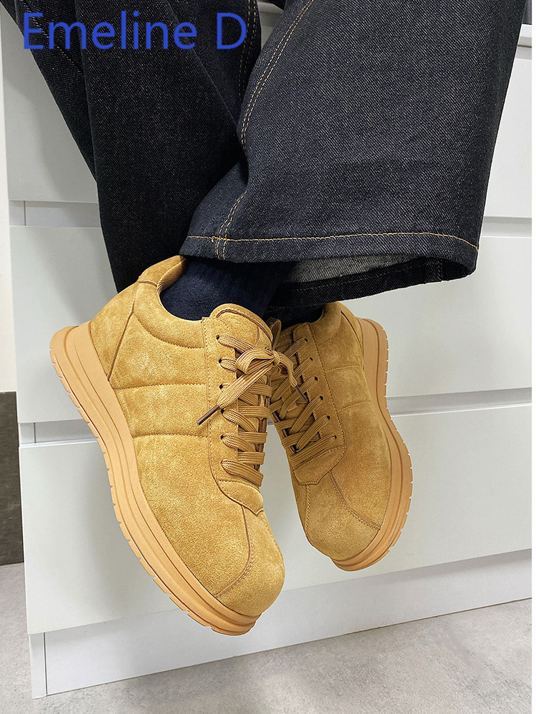 Yellow Thick Soled Lace Up Bre - Men Shoes Yellow ulasan dan harga