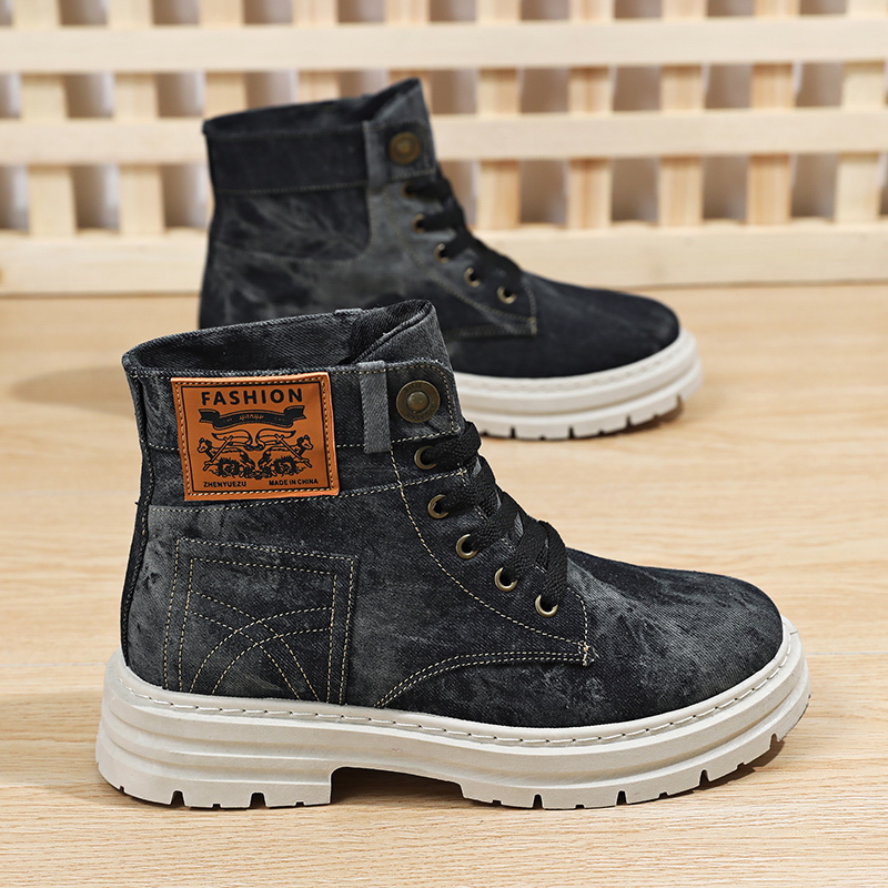 Washable Tie-Dye Denim High-To - Men'S Shoes Grip ulasan dan harga
