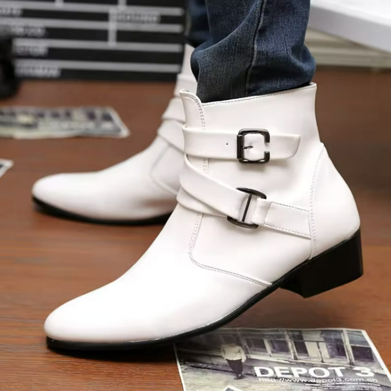 Luxury Men Boots Leather Chels - Men'S Shoes Zipper ulasan dan harga