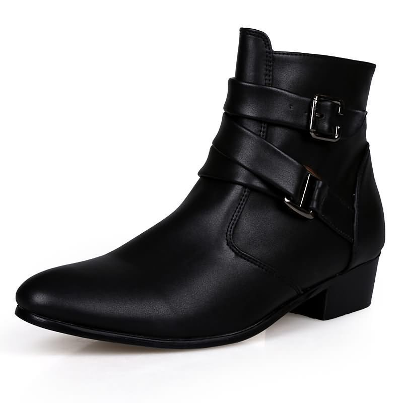 Luxury Men Boots Leather Chels - Men'S Shoes Zipper ulasan dan harga