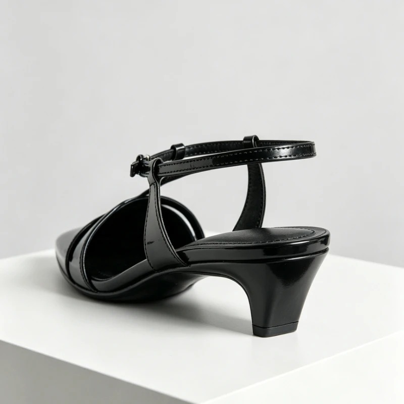 Patent Leather Kitten Heel Wom - Dress Shoe Pointed ulasan dan harga