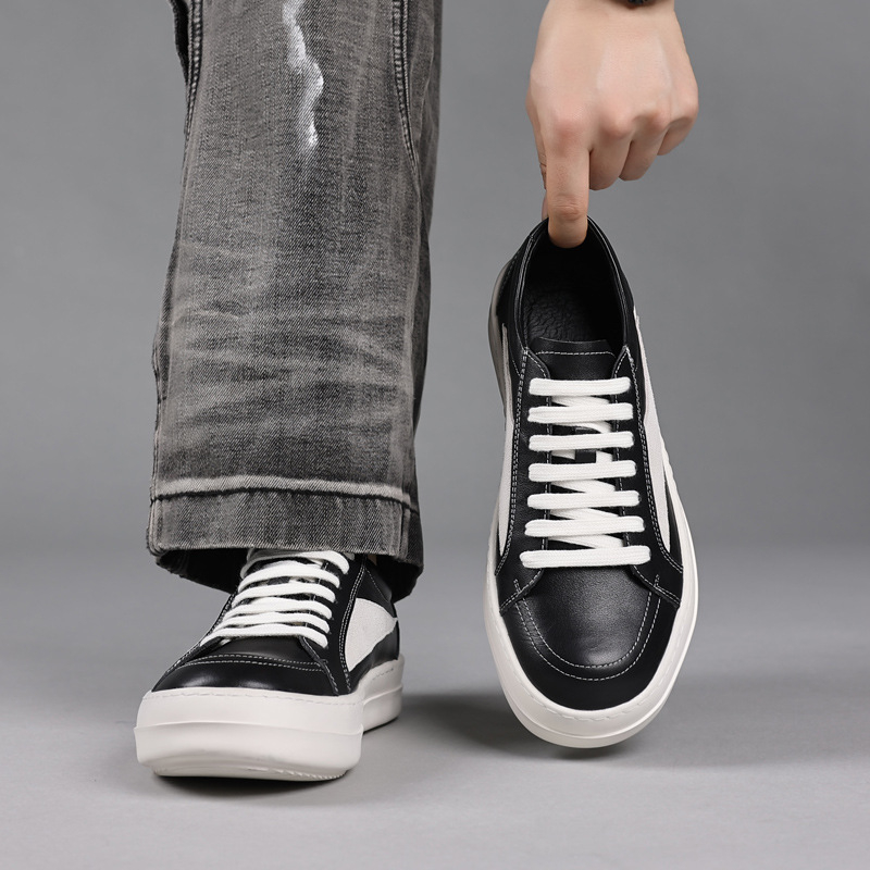 Mens Black Genuine Leather Pla - Men'S Shoes Black And White ulasan dan harga