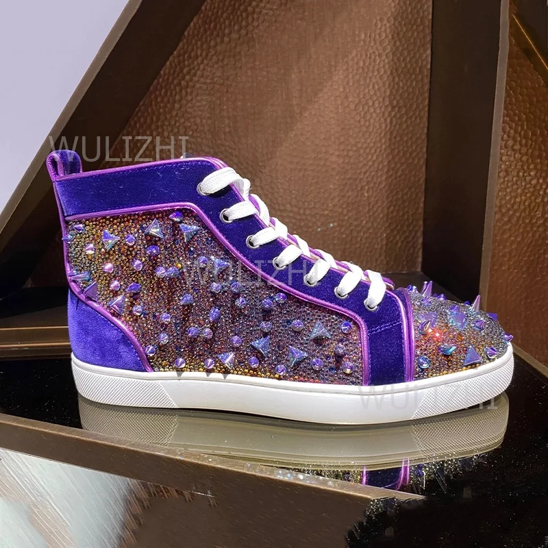 Dark Purple Crystal Rivet Men  - Men Shoes Red ulasan dan harga
