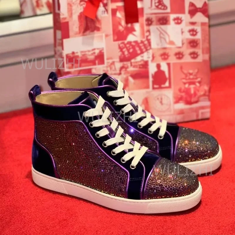 Dark Purple Crystal Rivet Men  - Men Shoes Red ulasan dan harga