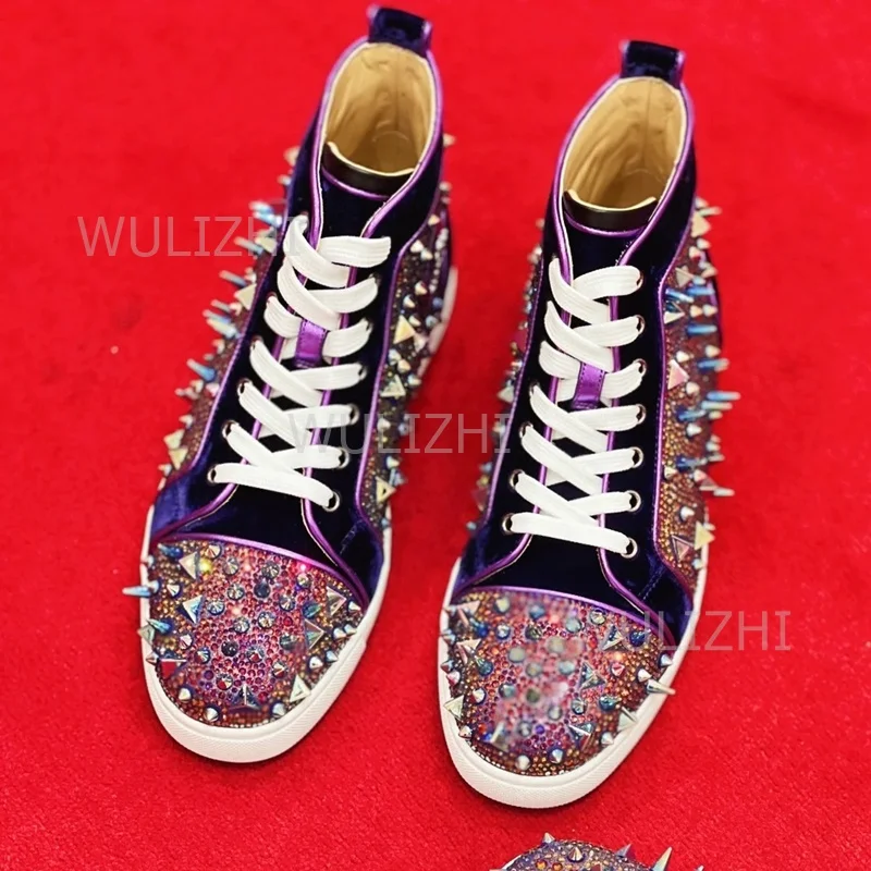 Dark Purple Crystal Rivet Men  - Men Shoes Red ulasan dan harga