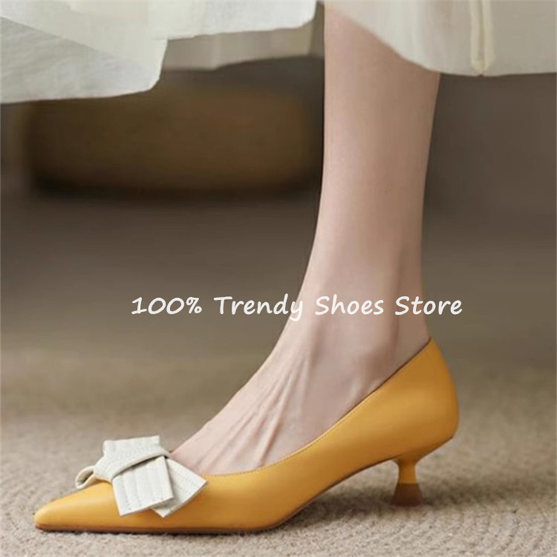 Butterfly Knot Decor Women Sli - Dress Shoe Pointed ulasan dan harga