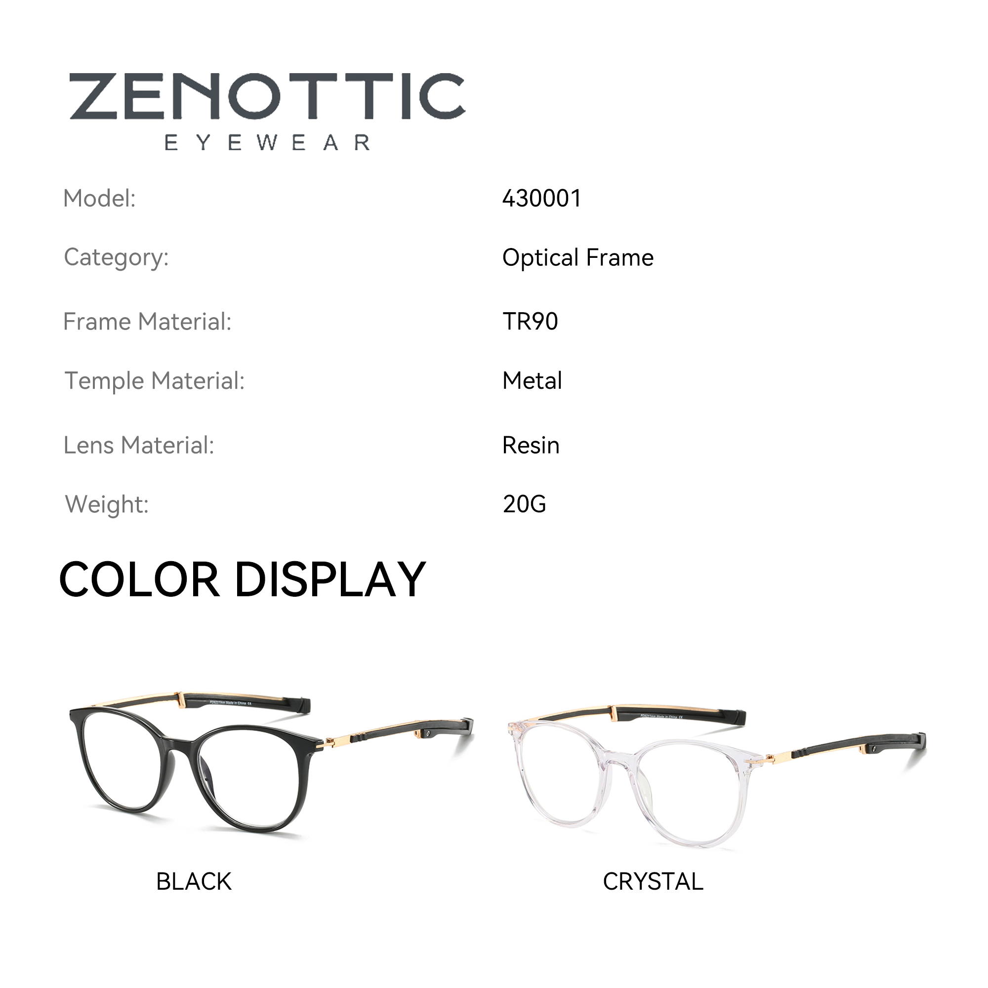 ZENOTTIC Men Round TR90 Prescr - Men Shoes Zegna ulasan dan harga