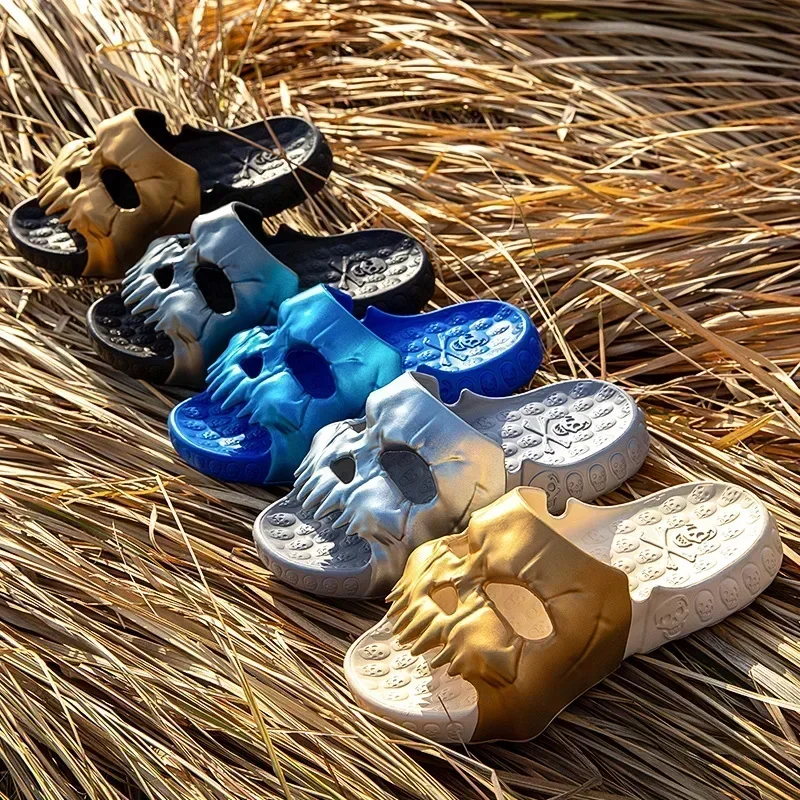 Summer Men Skull Slipper Y2k C - Men'S Shoes Cloud ulasan dan harga