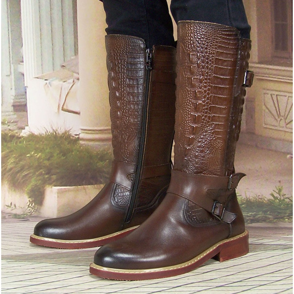 Fashion Men's Embossed Leather - Men'S Shoes Zipper ulasan dan harga