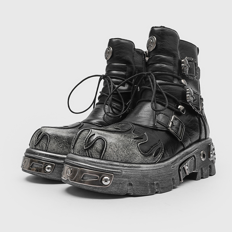 Men Height Increasing Punk Sty - Men'S Shoes Zipper ulasan dan harga