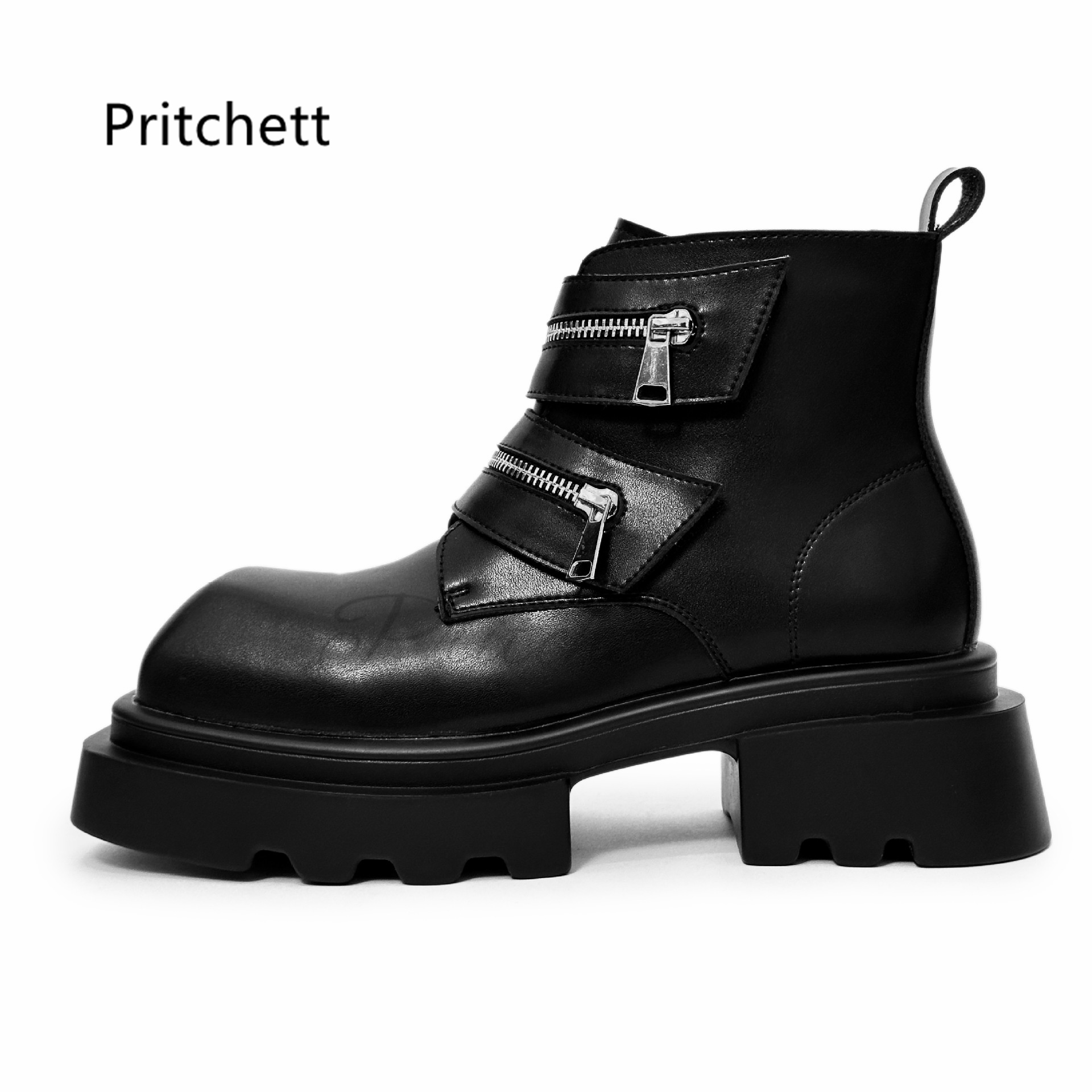 Square Toe Thick Soled Men's M - Men'S Shoes Zipper ulasan dan harga
